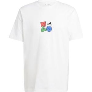 adidas Heren POSITIVITY SHAPES GRAPHIC TEE, white, XL