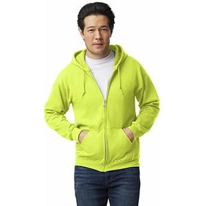 Gildan Men's Fleece Zip Hooded Sweatshirt Safety Green X-Large