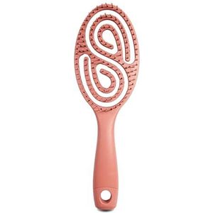 MIBELLA BEAUTY & CO Haarborstel zonder trekken, voor vrouwen en mannen, ontwarrend met spiraalkussen voor zachte hoofdmassage, duurzaam van tarwestro