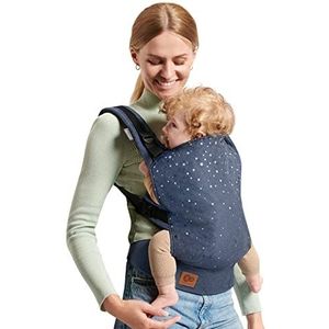Kinderkraft babydrager NINO Confetti, babydraagzak, ergonomische draagzak, lichtgewicht, comfortabel, verstelbaar, 2 draagwijzen: buikdrager en rugdrager, blauw