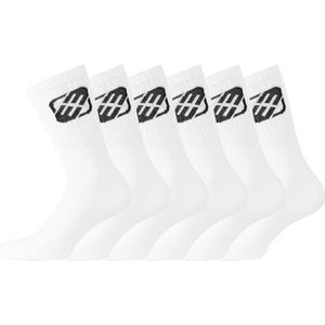 FREEGUN Set van 6 paar tennissokken voor heren, Wit, 39-42 EU