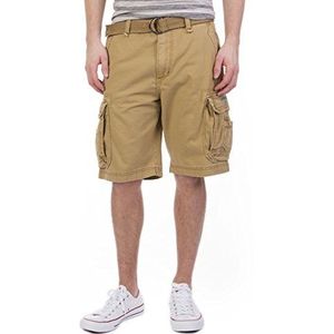 UNIONBAY Heren Survivor Belted Cargo Short-Reg en Big & Tall Maten, Rogge, 42