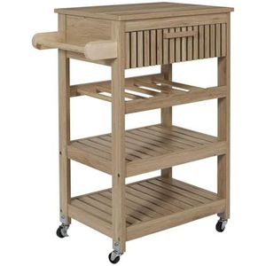HOME DECO FACTORY, HD0312, Trolley, Klaus-model, Natural Crush-collectie, eigentijds meubilair, kast, buffet en boekenkast, 65 x 84,5 x 40 cm, bruin