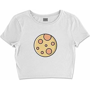 Bona Basics, Digitale print, basic T-shirt voor dames, 100% katoen, wit, casual, bovenstuk voor dames, maat: L, Wit