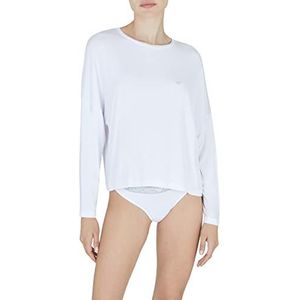 Emporio Armani Underwear Dames Fluid Viscose T-shirt, Wit, XS, wit, XS