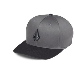 Volcom Full Stone Xfit Baseballpet voor heren, Asfalt Zwart - Nieuw, S