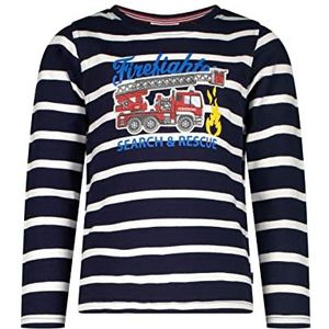 SALT AND PEPPER Jongensshirt met brandweerapplicatie van katoenen hemd, navy, 104/110 cm