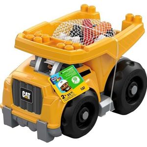 MEGA Bloks DCJ86 - CAT Dump Truck, met 25 bouwstenen en chauffeursfiguur, speelgoed voor kinderen vanaf 1 jaar.