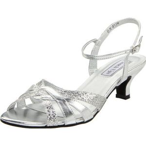 Touch Ups Women's Jane Ankle-Strap Sandal,Silver Glitter,8 M US
