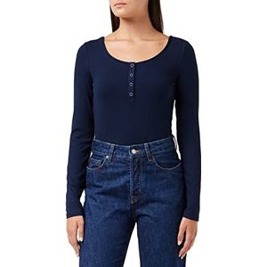 TOM TAILOR Denim Dames Shirt met lange mouwen met knopen 1032829, 10668 - Sky Captain Blue, L