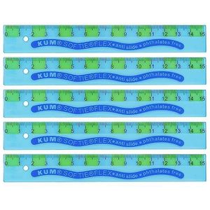KUM AZ2250116-B - Liniaal 30 cm flexibel, L03 Softie Flex, 5 stuks, blauw, uit kunststof, antislip