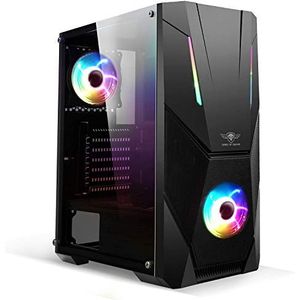 SPIRIT OF GAMER - Rogue V - PC Behuizing - ATX/Matx/ITX - Voor- en Wand van Gehard Glas - 2 Adresseerbare RGB LED Ventilator 120 mm