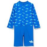 Playshoes Eendelige haai zwembroek voor jongens met lange mouwen, blauw, 62/68 cm