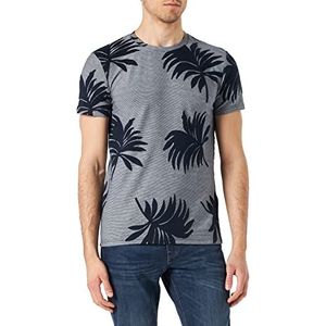 TOM TAILOR Denim Uomini T-shirt met palmenprint 1032338, 10668 - Sky Captain Blue, XS