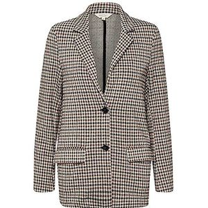 Part Two Dames Blazer Single Breasted Notch Lapel Checked Fabric Pockets, Brown Check, 44 NL