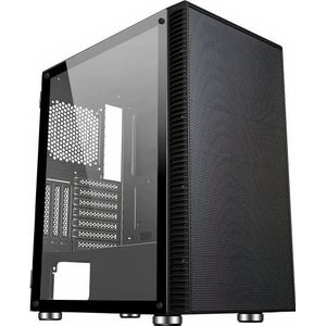 SaharaGaming P44 ZWART Mesh & Gehard glazen behuizing zonder ventilator en naaf
