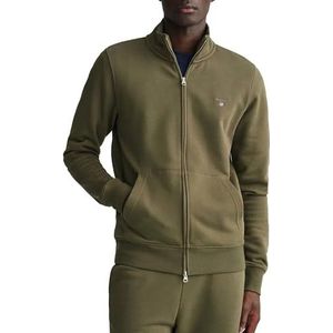 GANT Heren REG Shield Full Zip Sweatshirt, Juniper Green, Standaard, Juniper Green., XL