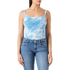 Pinko Tafalla Top Eco Friendly Transformator tanktop voor dames, Ze5, wit/lichtblauw, S