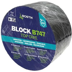 Bostik BLOCK B747 (Batu Band) lood 5 cm x 10 m - zelfklevende afdichtingstape, gemakkelijk te verwerken, hoge kleefkracht, zeer goede vervormbaarheid, bestand tegen veroudering
