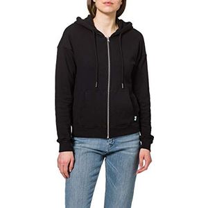 Urban Classics Dames Sweatshirt-Jas van biologisch katoen Ladies Organic Zip Hoody, Basic Hoodie met ritssluiting (in 2 kleuren, maten XS - 5XL), zwart, XS