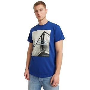 G-Star RAW HQ oldskool logo lash r t, blauw (Radar Blue D24683-c372-1474), XL