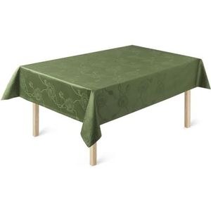 Kähler Design Hammershøi Poppy damast tafelkleed van 100% katoen, in de kleur: groen, maat: 150x270 cm, 693713