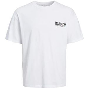 JACK & JONES Jortoast Tee Ss Crew Neck Tg Ln T-shirt voor heren, wit (bright white), S