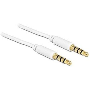 DELOCK Kabel jack 3,5 mm stekker > stekker 4 pin iPhone 1,0 m wit