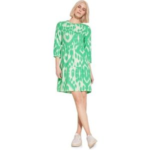 Street One AOP linnen tuniek_gematigde jurk voor dames, Soft Grass Green, 34