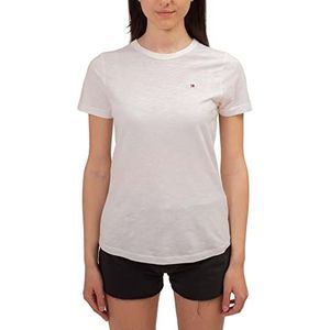 Tommy Hilfiger S/S gebreide tops voor dames, Wit (Ecru), XL