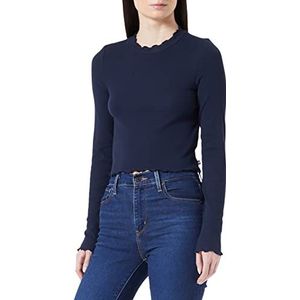 TOM TAILOR Denim Dames Cropped shirt met lange mouwen 1032820, 10668 - Sky Captain Blue, L