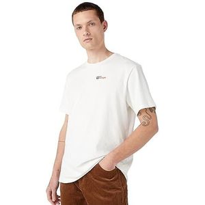 Wrangler Heren Graphic Tee T-shirt, Geworn White Light, XL