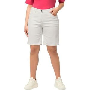 Ulla Popken, Damesjeans, grote maten, jeansbermuda Basic, wit, denim, 50 NL