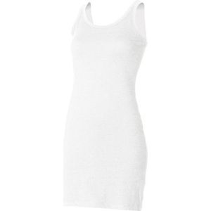 Skinni Fit Dames Stretch Vest Jurk, Kleur: wit, M