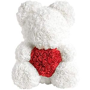 Infinity Flowerbox Medium Bear geconserveerde roos, wit