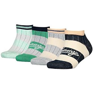 Tommy Hilfiger Unisex Kids TH Sneaker 4P Rugby Stripe Casual Sok, Navy/Green, 31/34, marineblauw/groen