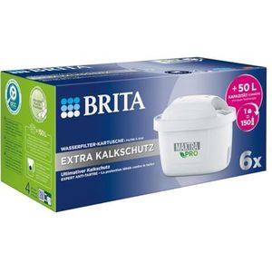 BRITA Maxtra Pro Waterfilterpatroon, extra kalkbescherming, verpakking van 6 stuks, originele BRITA vervangingspatroon voor apparaatbescherming en vermindering van kalk, onzuiverheden, chloor en