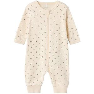 NAME IT Babymeisje Nbfnightsuit Zip Buttercream Floral Noos slaapromper, Botercrème., 50 cm