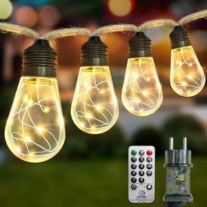 A.bigwhale Lichtsnoer voor buiten, warmwitte lichtketting voor binnen en buiten, 20 led-lichtsnoeren