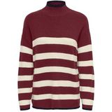 ONLY - ONLKATIA - Gebreide Trui - Wijnrood/Wit