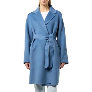 Tommy Hilfiger Dames REG DF WOOL BELTED COAT WW0WW43603 Overige jassen, blauw, 34, Blauw (Flint Blue), 60