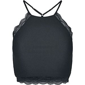 Urban Classics Dames Top Laces String-Top Bovendeel, zwart (Black 00007), XS