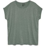 Vero Moda - Vmlava Glitter Ss Top - T-shirt - Laurel Wreath - Gold Lurex