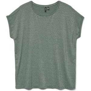 Vero Moda - Vmlava Glitter Ss Top - T-shirt - Laurel Wreath - Gold Lurex