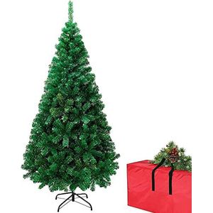 AcornSolution 6ft Kunstmatige Kerstbomen Xmas Premium Vakantie Kleine Scharnierende Pijnboom voor Thuiskantoor Party Indoor Outdoor Decoratie 723 Tak Tips Gratis Kerstboom Opbergtas