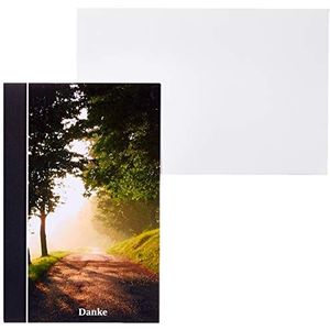 10 x bedankkaarten ""Waldweg"" in set met bijpassende enveloppen - bedankkaarten - dank u na verdriet, begrafenis, sterfgeving, begraafplaats, begrafenis