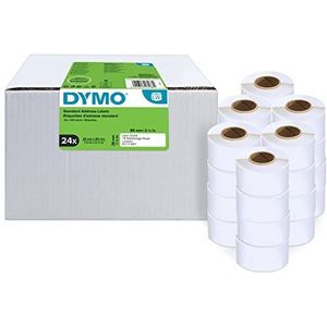 DYMO authentieke LW-adreslabels | 28 mm x 89 mm | 24 rollen met elk 130 Easy-Peel-labels (3120 labels) | Zelfklevend | Geschikt voor LabelWriter-labelmakers