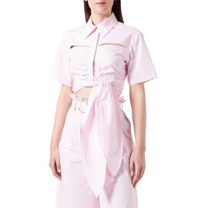 Pinko Cimmeri Popeline overhemd van katoenen blouses, N78_schattig roze, paars, maat 32 voor dames, N78_Roze Schattig Paars, 30