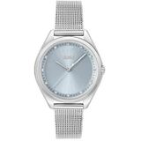 BOSS Analoge quartz horloge voor dames met zilveren roestvrijstalen mesh armband - 1502667, Blauw, armband