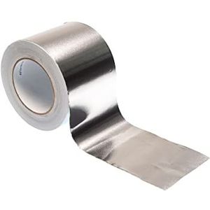 Breed aluminium plakband, 100 mm x 50 m, zelfklevend aluminium plakband, zilverkleurig, water- en hittebestendig tape voor het verzegelen, repareren en isoleren, 1 rol van Gocableties